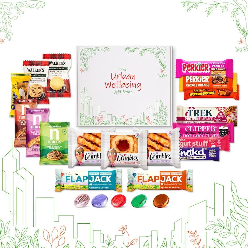 Cesta de regalo sin gluten, pasteles, galletas y snacks. Un detalle para celíacos. imagen 6