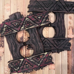 Tiki Tropical Outlet Plate Cover (Triangles)