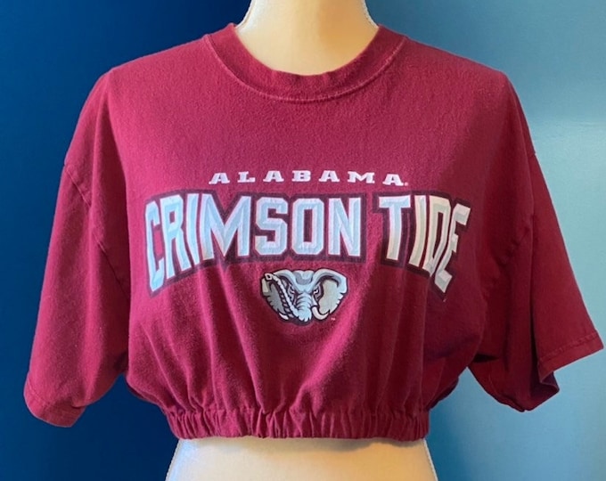 Alabama Crimson Tide Crop Top, Tailgating Game Day Merch, Reworked Tee ...