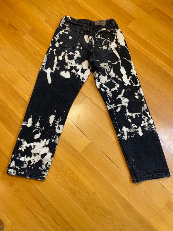 Vintage 1980s Wrangler Jeans, Black Denim, Bleach… - image 5