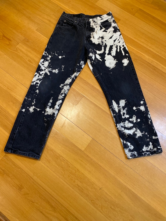 Vintage 1980s Wrangler Jeans, Black Denim, Bleach… - image 2