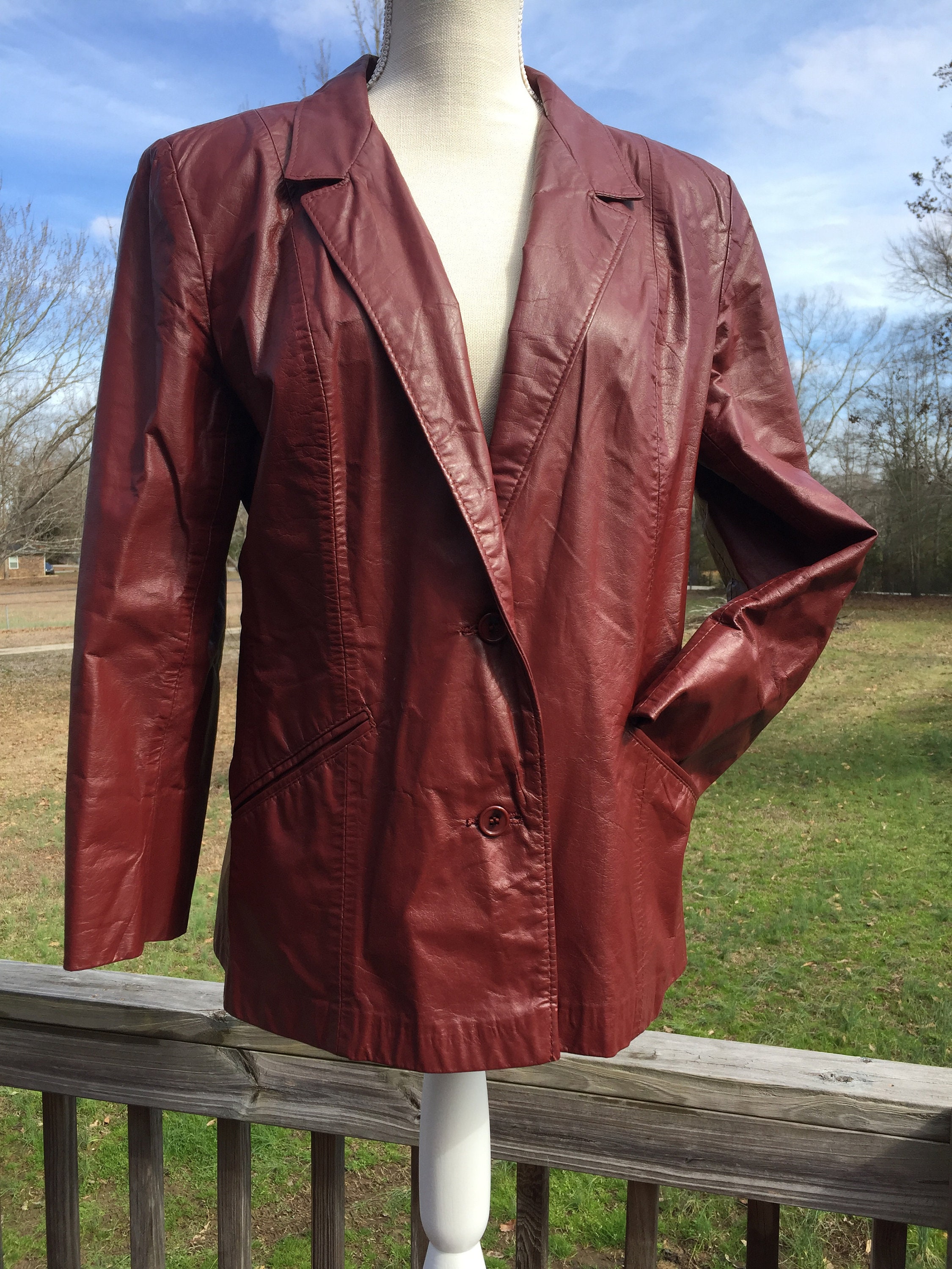 正規激安 Late Jacket, Leather Vintage 70's-early Burgundy 80's, ジャケット・アウター
