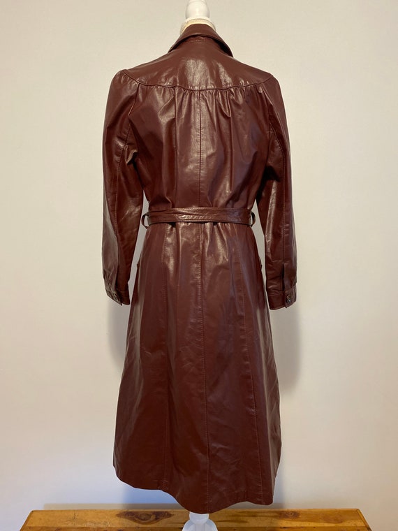 【希少品】Vintage Leather Long Trench Coat Vintage Black Leather Long Trench Coat. Originally Women's