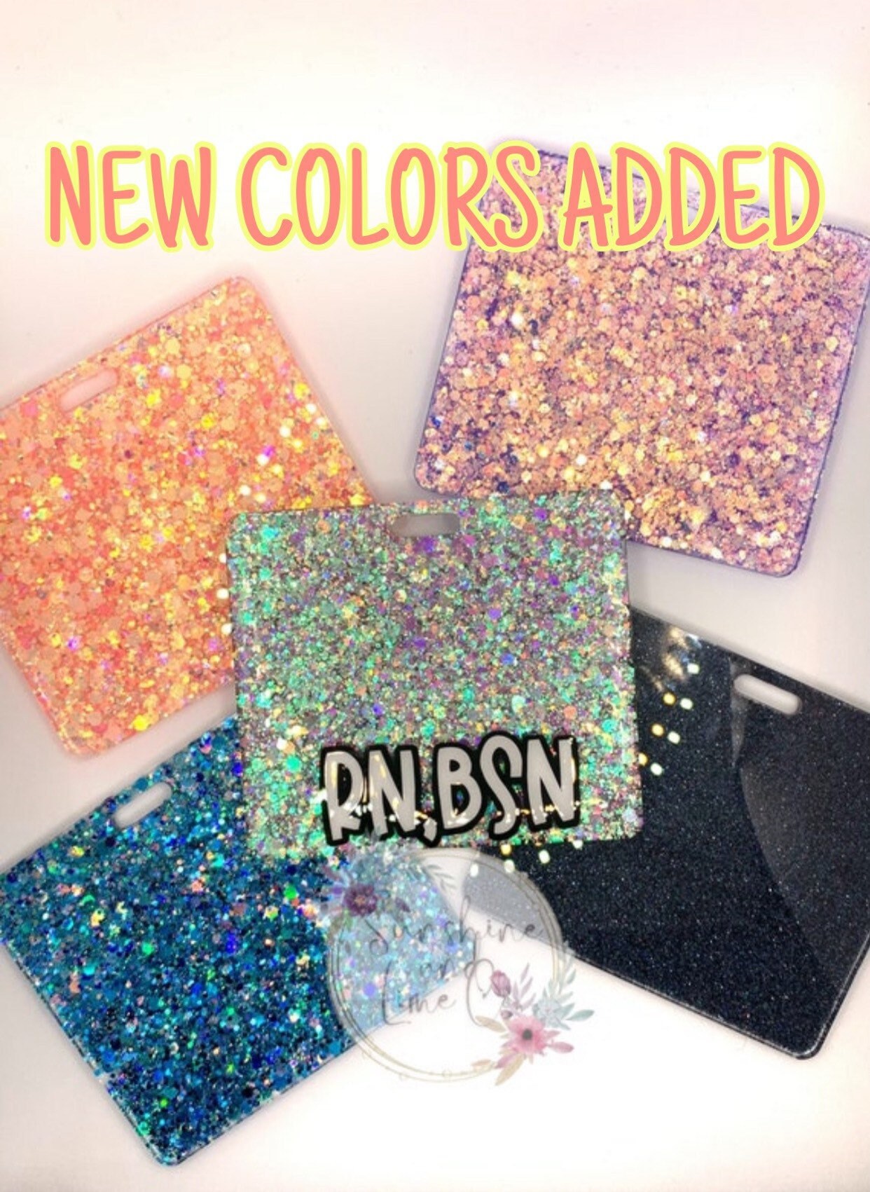 Badge Buddy Personalized Custom Badge Buddies Glitter Etsy