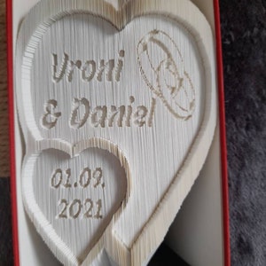 Book folding art wedding book double heart image 2