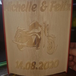 Book folding art *Motorcycle Wedding*