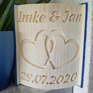 Book folding art *Hearts*