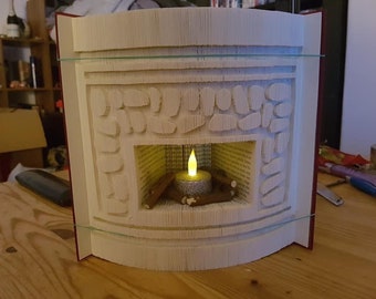 Book folding art *fireplace*