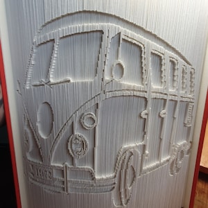 Book folding art “Bus”