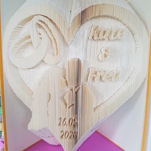 Book folding art wedding book *names folded out*