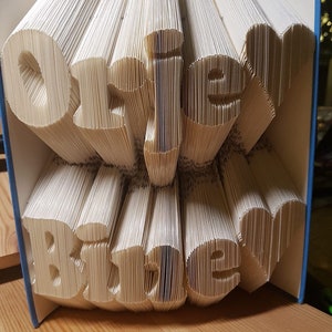 Book folding art *desired name or date*