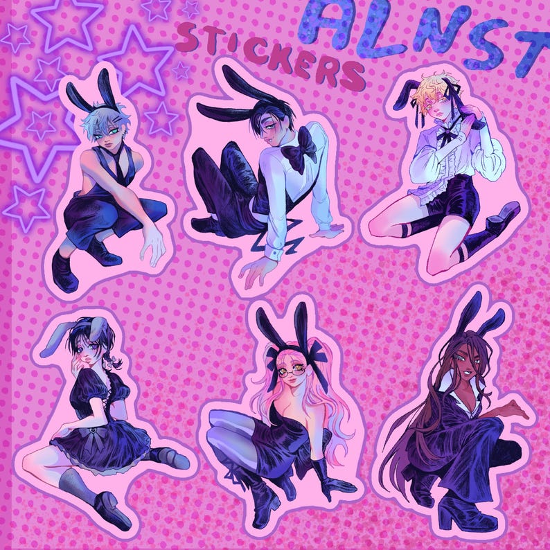 Alien Stage Bunny Cafe Stickers - Etsy