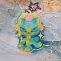 Holographic Alien Kitty Keychain 2.5" product logo