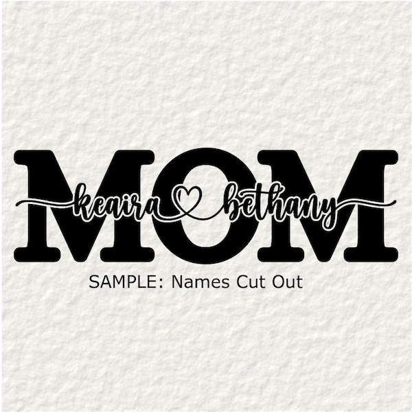 MOM, File Creation Personalized with child(ren)s names, svg, png, pdf, cut file