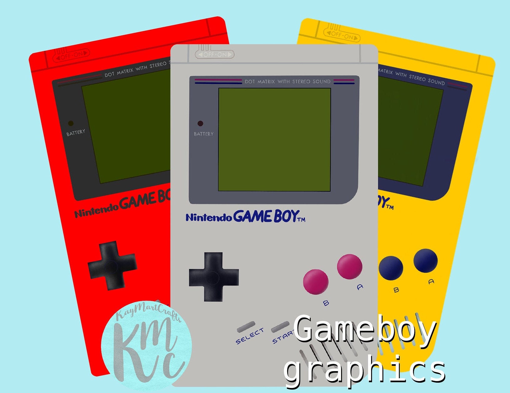 GameBoy digital images stickers Etsy
