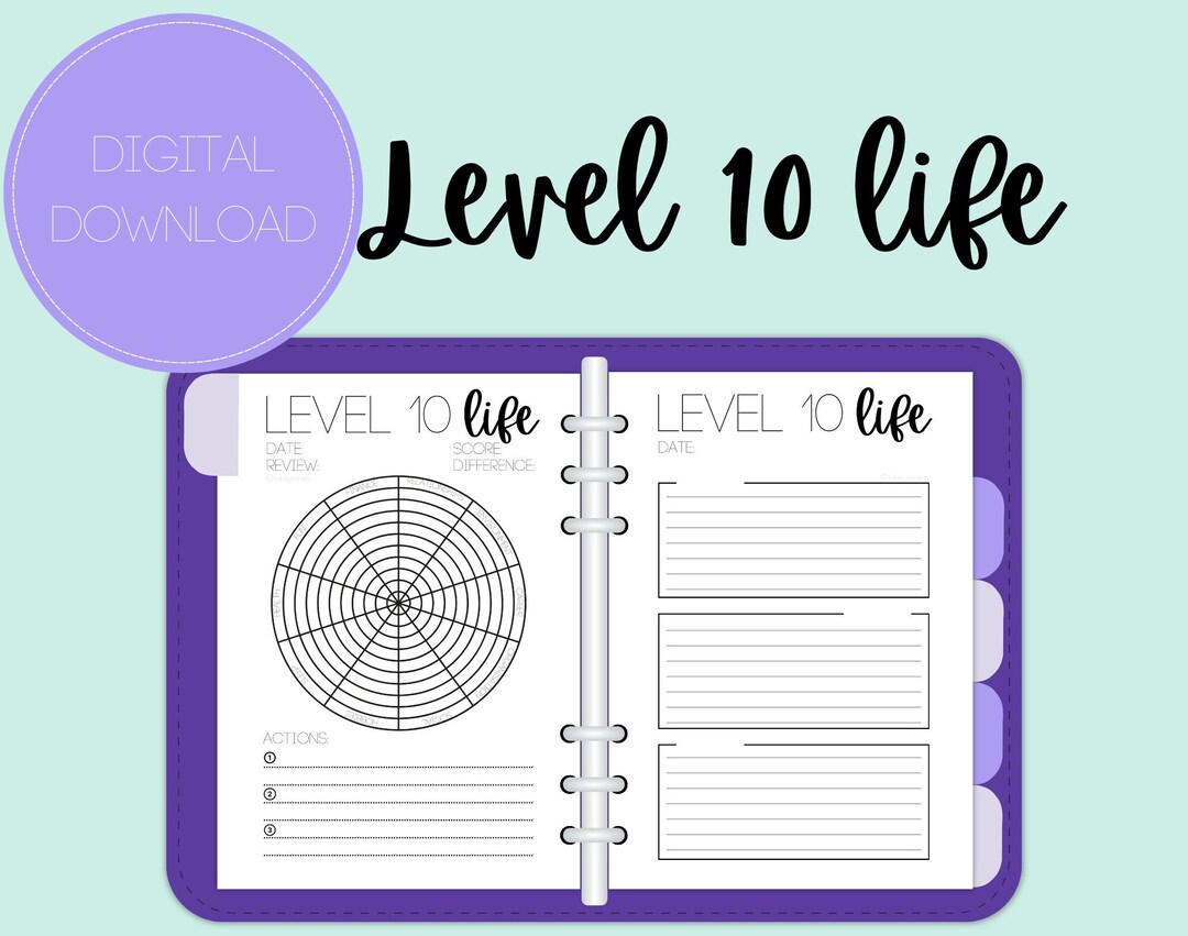 A5 Level 10 Life Planner Printables Bullet Journal Happy Planner ...