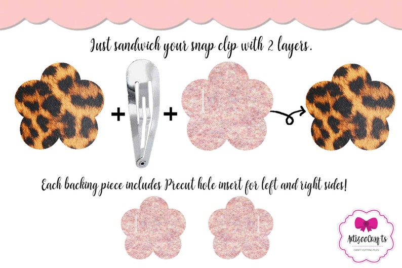 Snap Clip Cover SVG Snap Clip Templates Flower Snap Clip Etsy