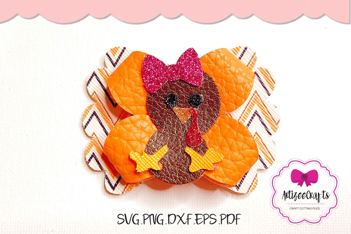 Turkey Bow Thanksgiving Bow Turkey Bow Template Etsy