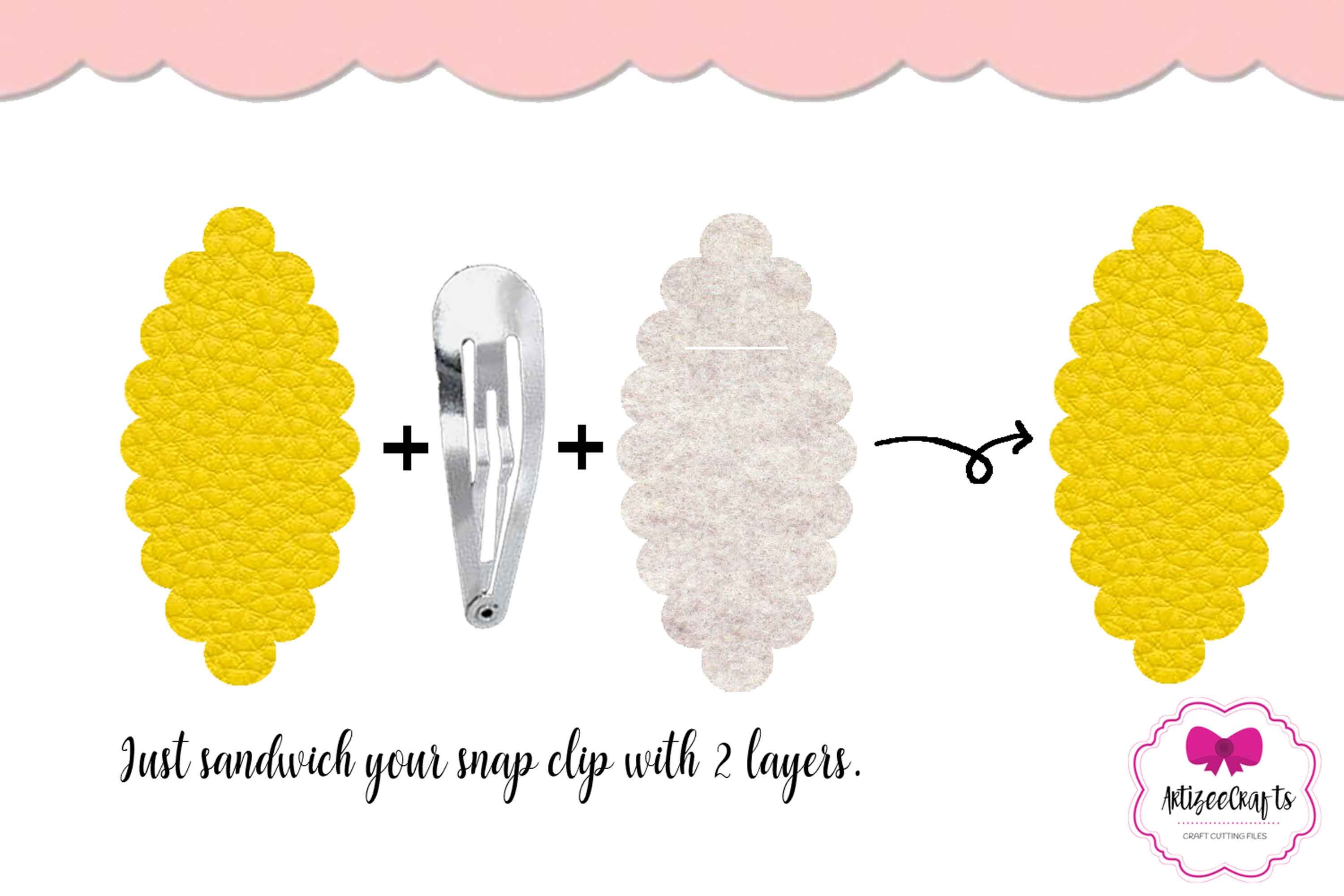 Snap Clip Cover SVG Snap Clip Templates Scalloped Snap Etsy