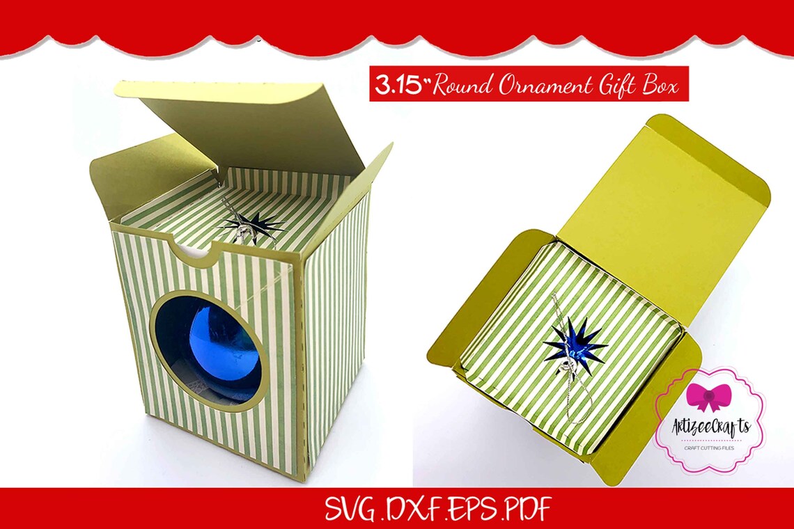 3.15 Round Ornament Box Template 80mm Ornament Gift Box Etsy