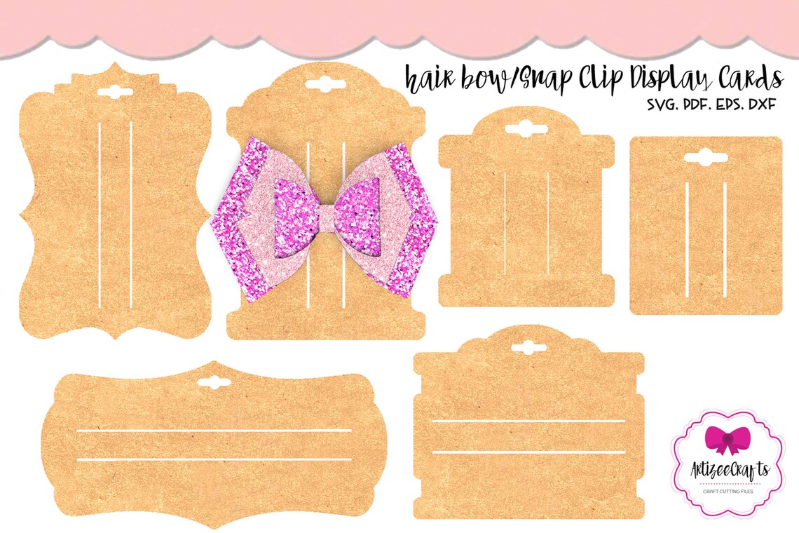 Bow Display Card SVG Snap Clip Card Bow Card Template Etsy Canada