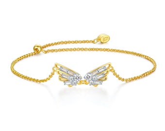 ThEyes On Wings Adjustable Bracelet in 18k Gold Vermeil. Hopes Collection