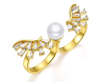 Double Wings Adjustable Ring, handcrafted in 18k Gold Vermeil,Hopes Collection, ThEyes On