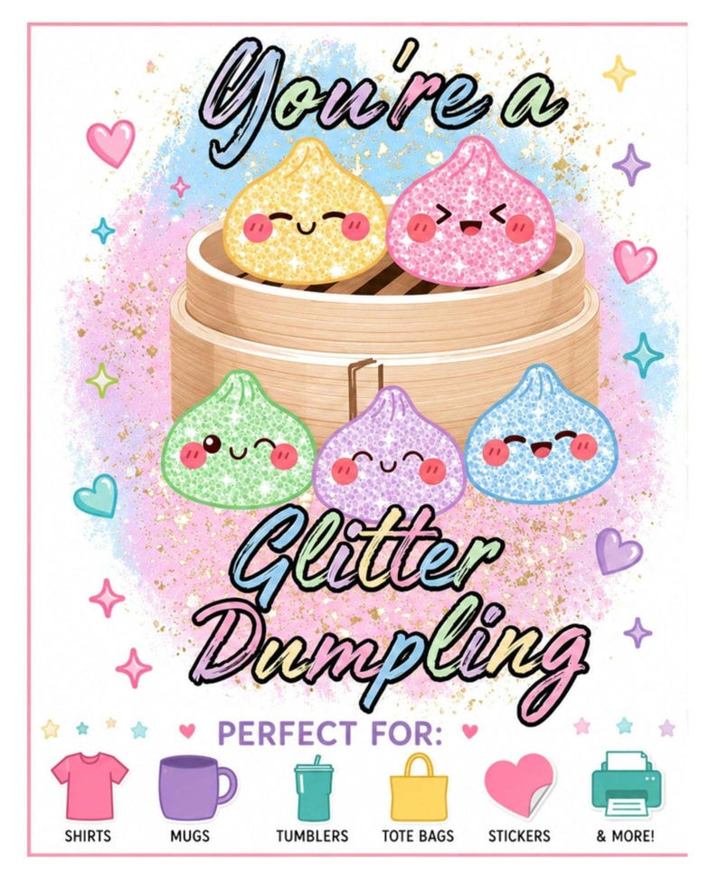 Glitter Dumpling PNG | Kawaii Kids Design, Trendy Food Graphic (digital ...