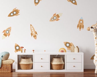 Neutral Spaceship Wall Decals, Removable Rocket Stickers