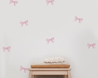 Cute Bow Pink Decal, Coquette Room Decor, Coquette Wall Decal, Bow Wall Decals