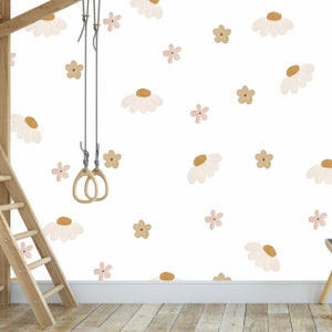 Flower Wall Decal Set, Removable Matte Vinyl Stickers