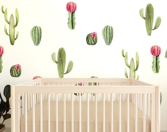 Cactus Wall Decal Set, Boho Desert Decor