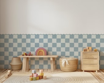 Checkered Peel and Stick Molding Panels – Textured Vinyl Wallpaper (2 Panels)