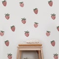 Strawberries Muted Pink Decal - Nursery and Kids Room Decor - Whimsy and Easy to apply wall decals - Strawberries Decal product logo