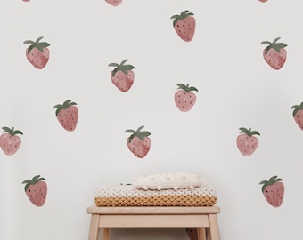 Muted Pink Strawberry Wall Decals – Nursery & Kids Decor
