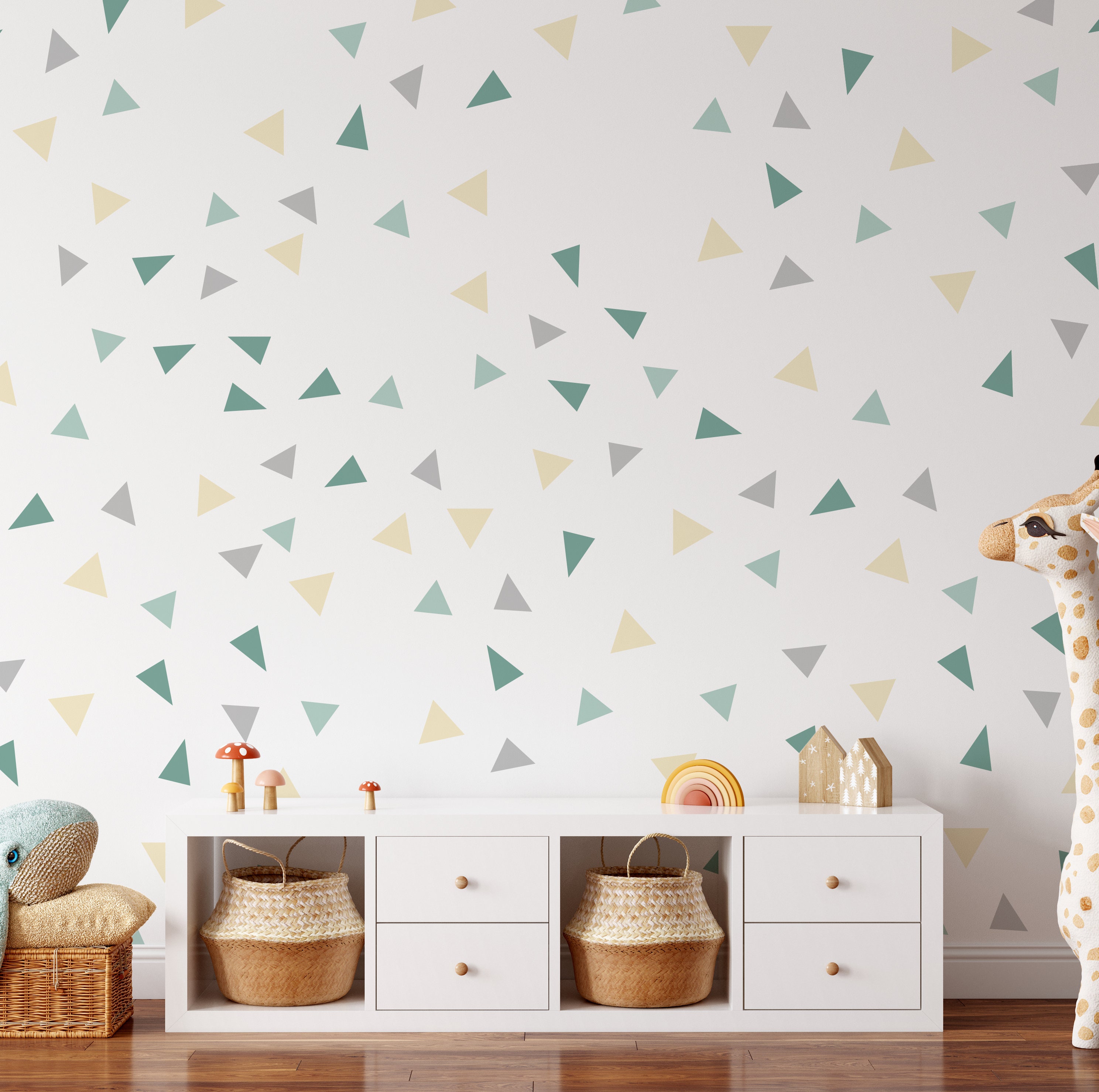 Colorful Triangle Wall Decal Set – Kids Room Decor - Etsy