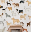 Watercolor Dog Wall Decals, Puppy Nursery Decor, Removable Peel and Stick Vinyl Stickers, Dog Lover Gift, Kids Room Wall Art Set product logo