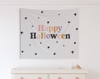 Happy Halloween Tapestry, Spooky Wall Decor
