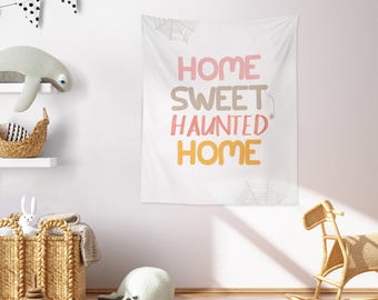 Sweet Haunted Home Tapestry, Halloween Banner, Wall Decor