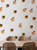Watercolor Peach Wall Decals, Fruit Decor, Removable Vinyl product logo