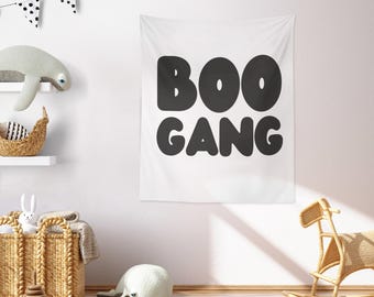 Boo Gang Tapestry, Halloween Banner, Wall Decor