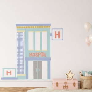 Hospital Decal, Pretend Play, Playroom Decoration