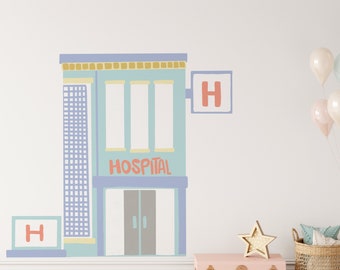 Hospital Decal, Pretend Play, Playroom Decoration