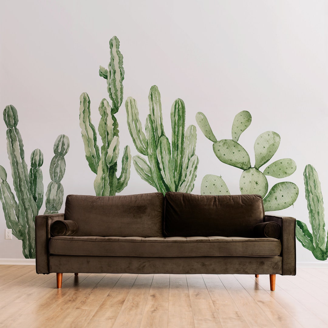 Boho Cactus Wall Decal Set, Desert Decor - Etsy