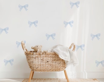 Blue Bow Wall Decals, Coquette Room Decor