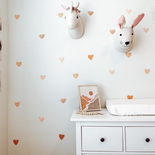Heart Wall Decals Cute Hand Drawn Heart Wall Decals Nursery Etsy