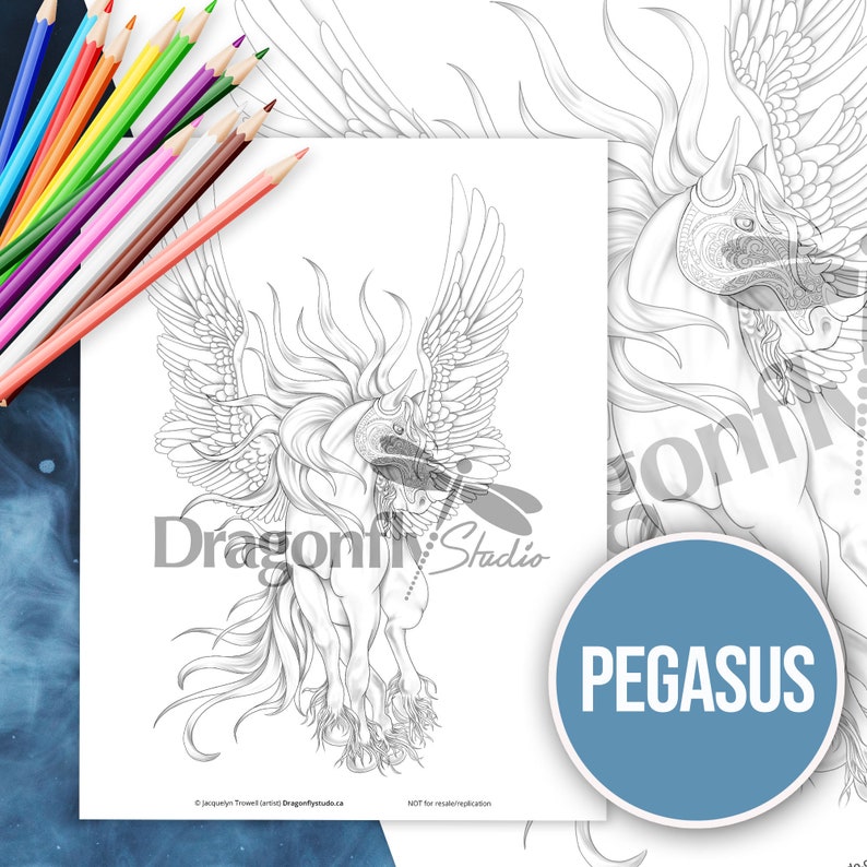 MYTHOLOGICAL CREATURES Pack One Adult coloring page JPG | Etsy