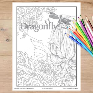 BREATHE, Faces In Floral (PDF instant download, Coloring Pages, Adult Coloring Pages, Coloring Books for Adults)