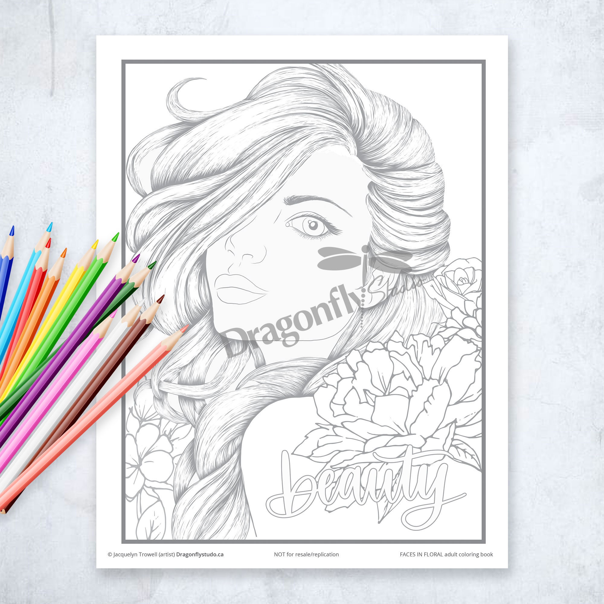 Visually Impaired Abstract Beauty Faces - Easy Coloring (PDF Book) For  Beginners