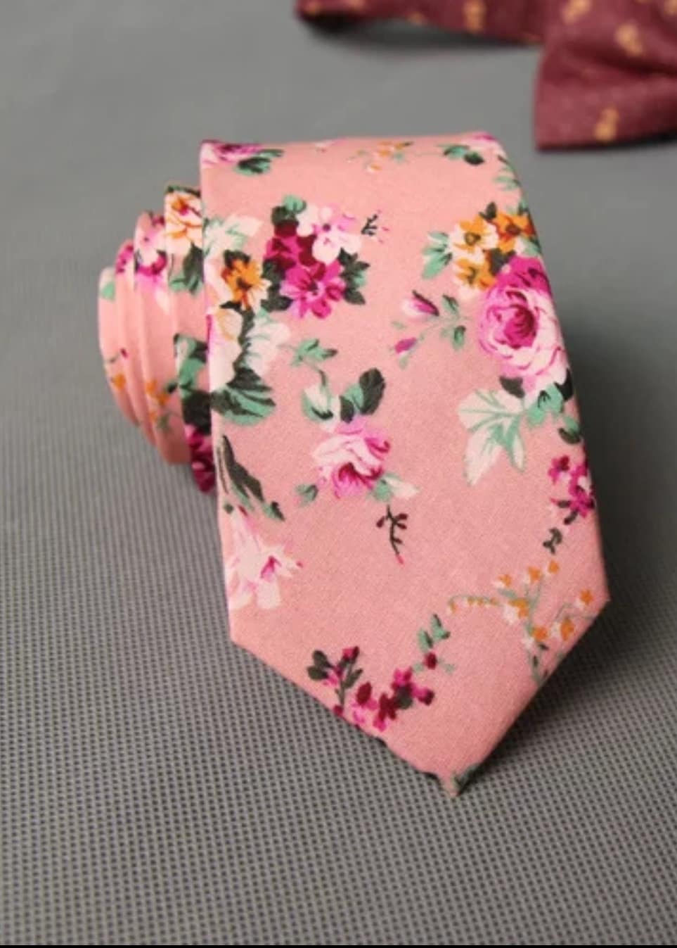 thin floral tie